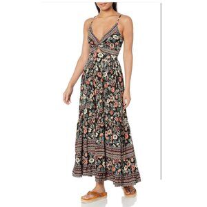 Angie Peekaboo Tiered Floral Maxi Dress Women's Size Large